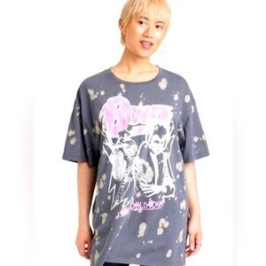 David Bowie women’s t shirt M Medium gray hybrid 1072 tour reproduction